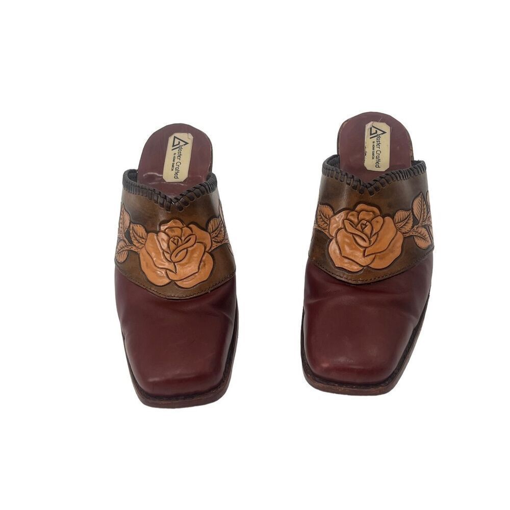 Adam Garcia master crafted wooden / leather clogs
